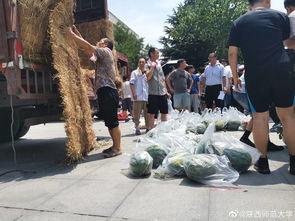 山师湖边吃瓜,共享悠闲时光